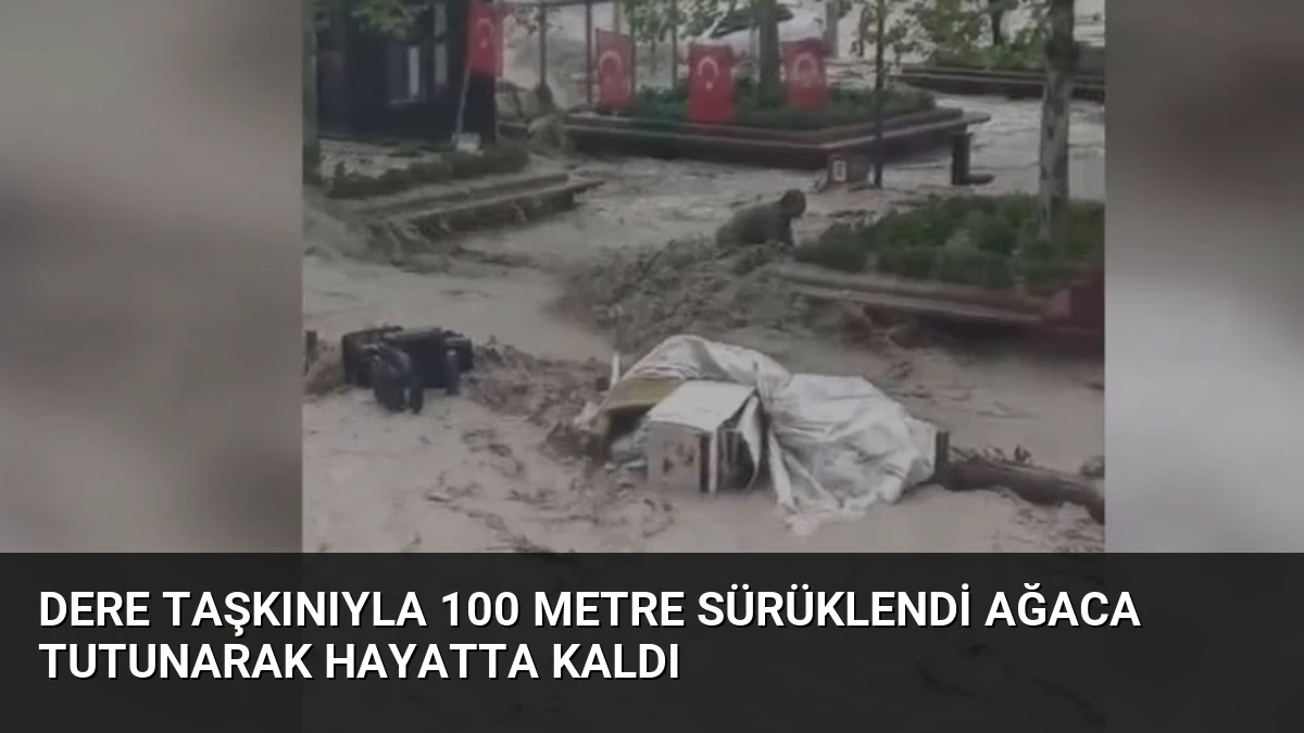 Dere Taşkınıyla 100 Metre Sürüklendi Ağaca Tutunarak Hayatta Kaldı