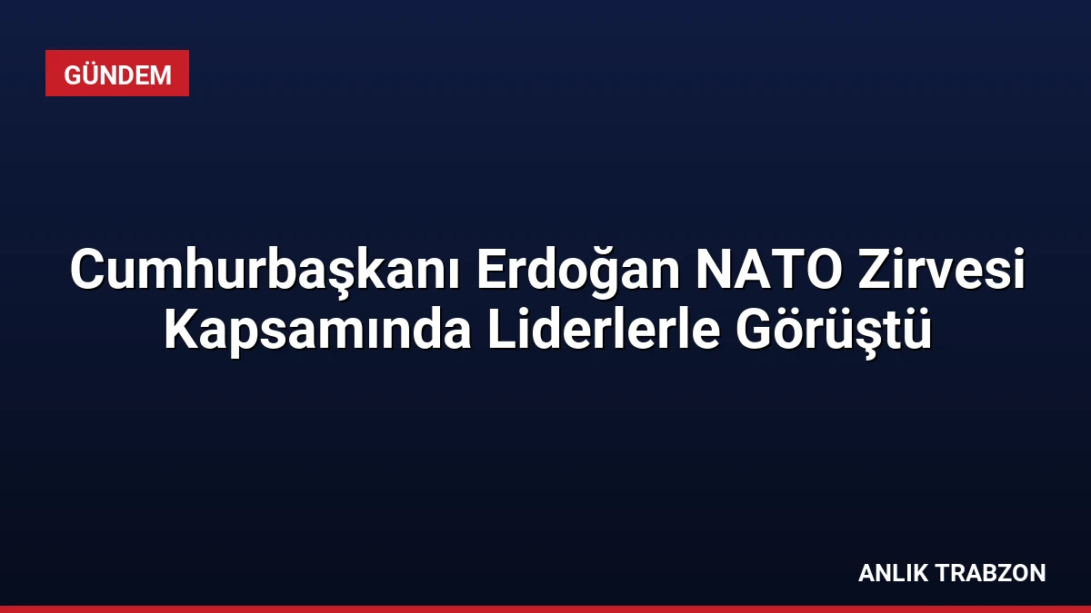 Cumhurbaşkanı Erdoğan NATO Zirvesi Kapsamında Liderlerle Görüştü